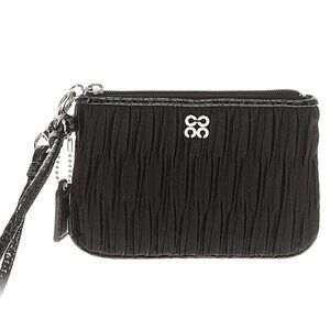 Coach Black Pleated Fabric Wristlet in Mint Condition with Original Packaging